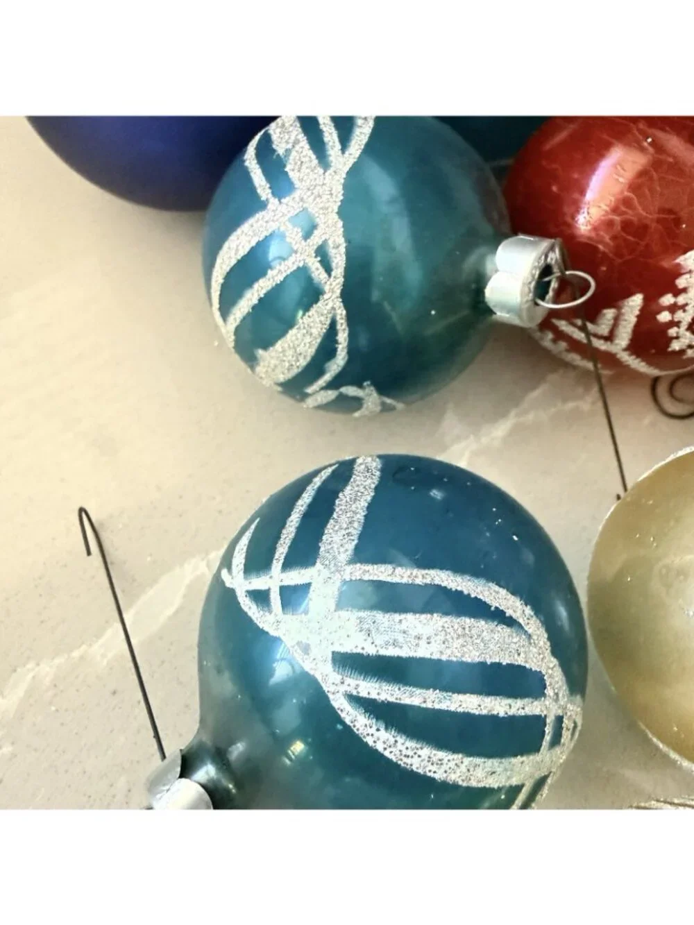 Vintage Lot Of 16 Shiny Brite Mercury Glass Handmade Christmas Ornaments